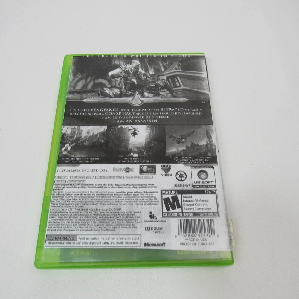 Assassin's Creed II (Microsoft Xbox 360, 2009)‎ not Orig Art work